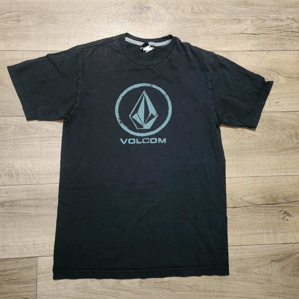 Volcom Stone Logo Graphic Tee Vintage Y2K Black Skate Surf T-Shirt‎ Mens Medium